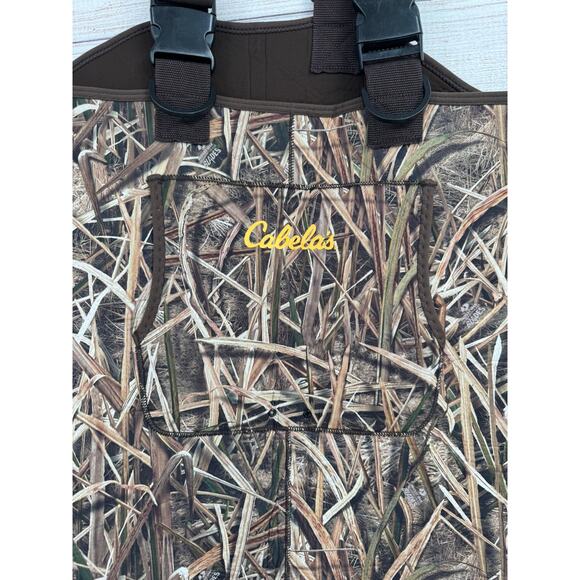 Cabela's Neoprene Boot-Foot Chest Waders Mens 10R Mossy Oak Blades Camouflage - Picture 3 of 12